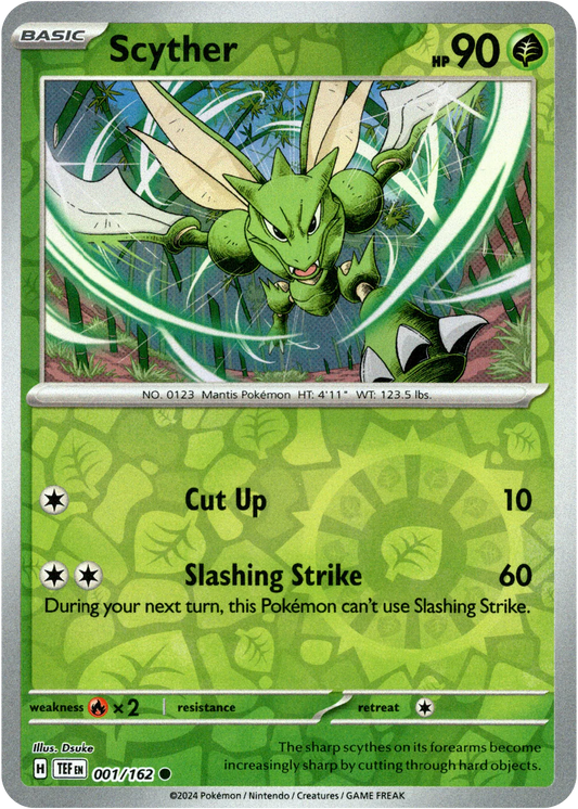 Scyther 001/162 (Scarlet & Violet: Temporal Forces) Common - Reverse Holo