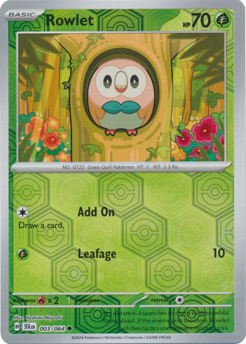 Rowlet 003/064 (Scarlet & Violet: Shrouded Fable) Common - Reverse Holo