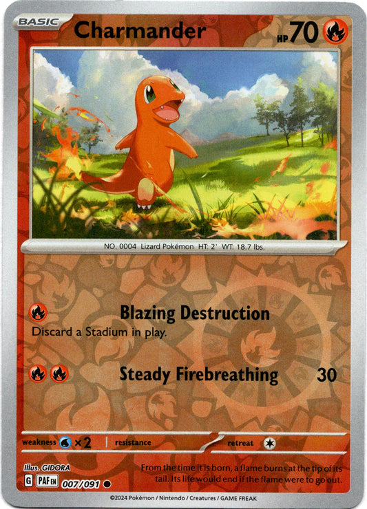 Charmander 007/091 (Scarlet & Violet: Paldean Fates) Common- Reverse Holo