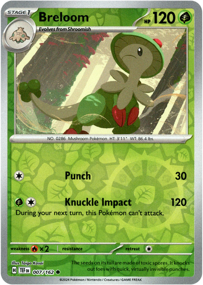 Breloom 007/162 (Scarlet & Violet: Temporal Forces) Common - Reverse Holo