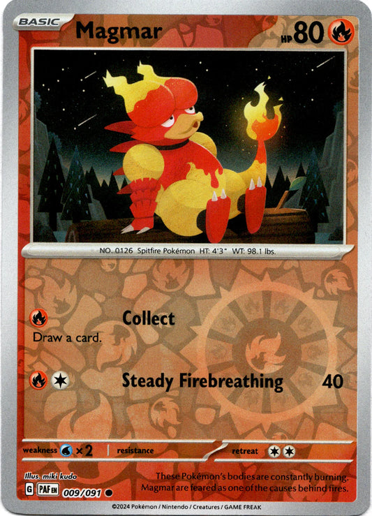 Magmar 009/091 (Scarlet & Violet: Paldean Fates) Common - Reverse Holo