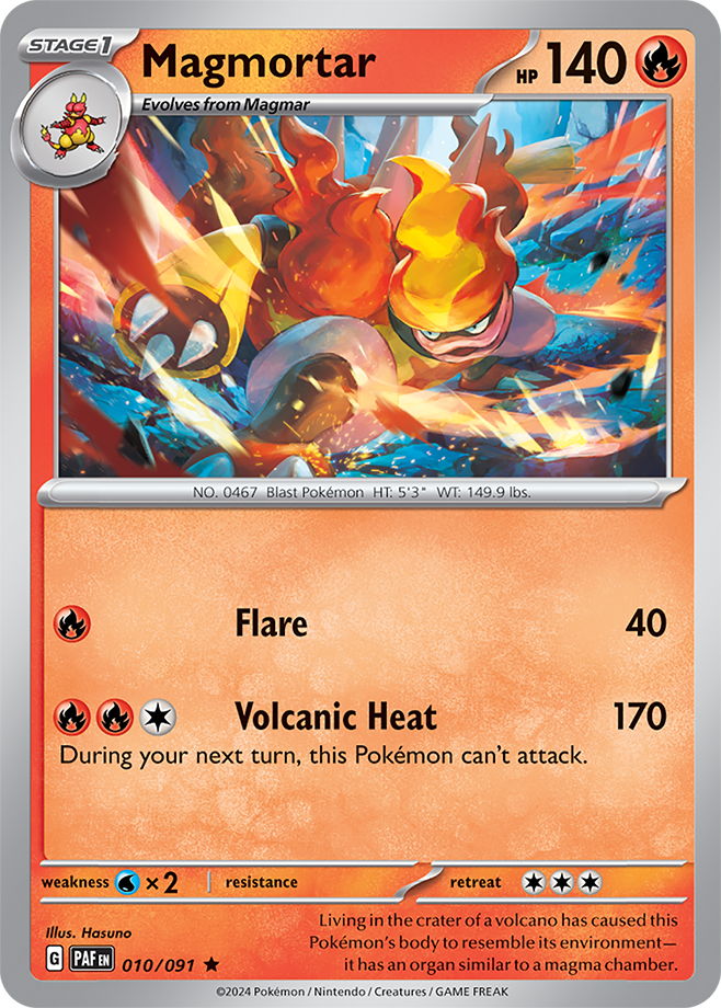 Magmortar 010/091 (Scarlet & Violet: Paldean Fates) Rare Holo