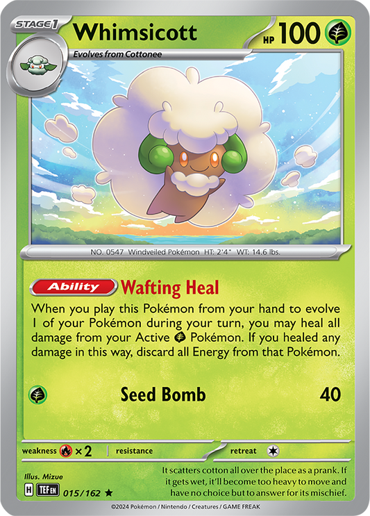 Whimsicott 015/162 (Scarlet & Violet: Temporal Forces) Rare Holo