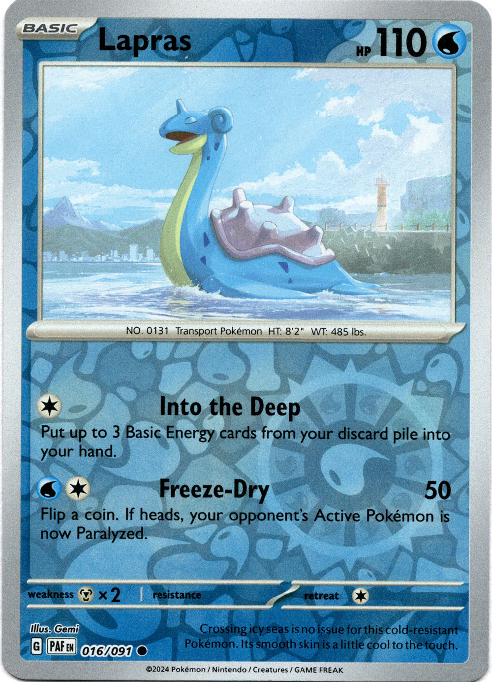 Lapras 016/091 (Scarlet & Violet: Paldean Fates) Common - Reverse Holo