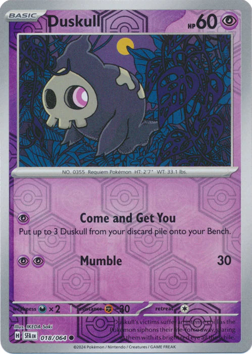 Duskull 018/064 (Scarlet & Violet: Shrouded Fable) Common - Reverse Holo