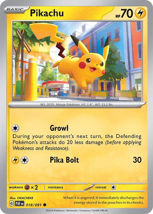 Pikachu 018/091 (Scarlet & Violet: Paldean Fates) Common