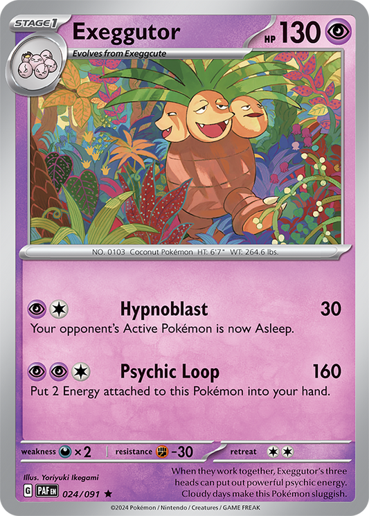 Exeggutor 024/091 (Scarlet & Violet: Paldean Fates) Rare Holo