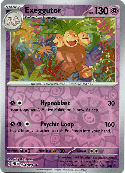 Exeggutor 024/091 (Scarlet & Violet: Paldean Fates) Rare - Reverse Holo