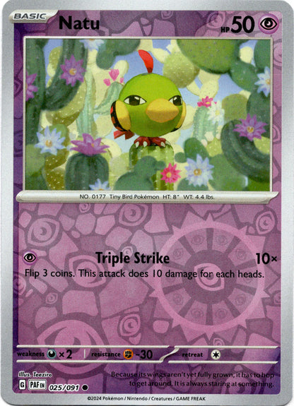 Natu 025/091 (Scarlet & Violet: Paldean Fates) Common - Reverse Holo