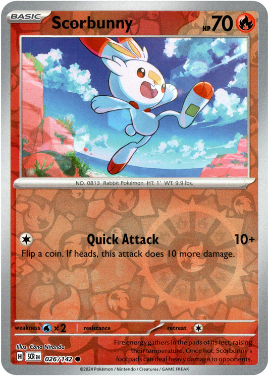 Scorbunny - 026/142 (Scarlet & Violet: Stellar Crown) Common - Reverse Holo