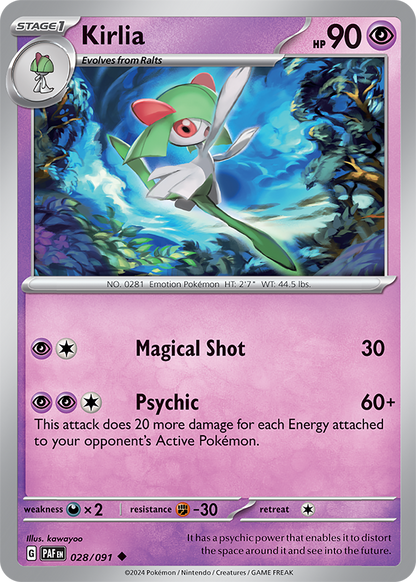 Kirlia 028/091 (Scarlet & Violet: Paldean Fates) Uncommon