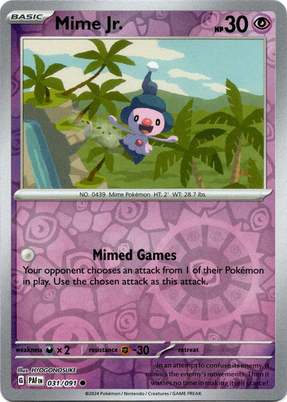 Mime Jr. 031/091 (Scarlet & Violet: Paldean Fates) Common - Reverse Holo