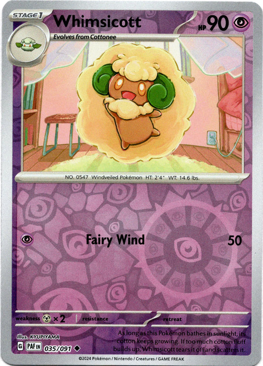 Whimsicott 035/091 (Scarlet & Violet: Paldean Fates) Uncommon - Reverse Holo