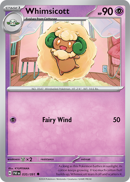 Whimsicott 035/091 (Scarlet & Violet: Paldean Fates) Uncommon