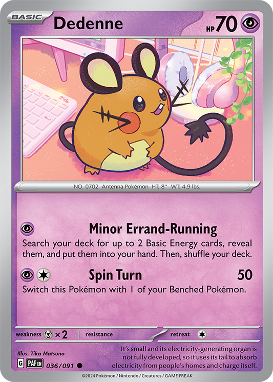 Dedenne 036/091 (Scarlet & Violet: Paldean Fates) Common