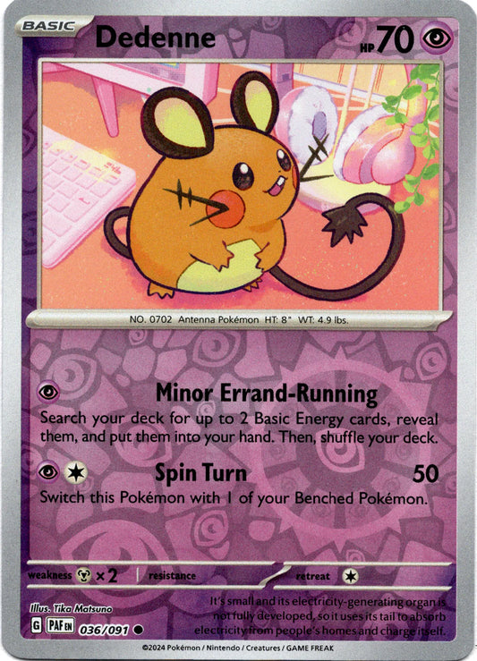 Dedenne 036/091 (Scarlet & Violet: Paldean Fates) Common - Reverse Holo