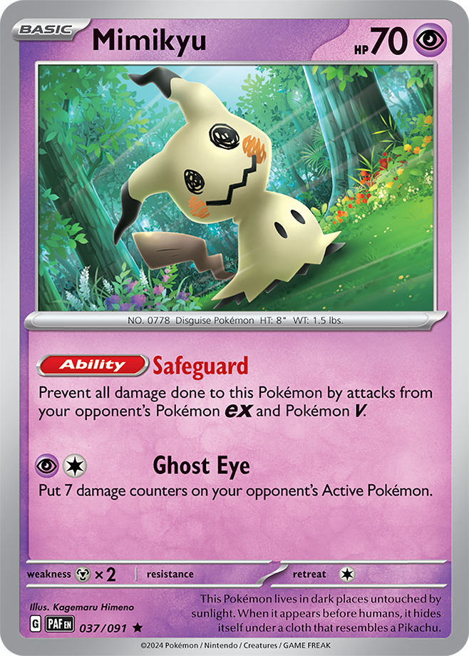 Mimikyu 037/091 (Scarlet & Violet: Paldean Fates) Rare Holo