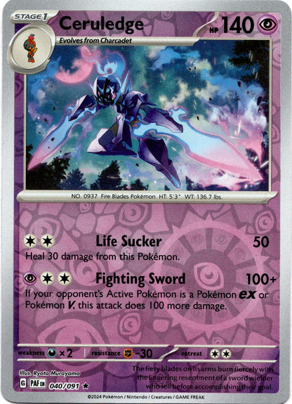 Ceruledge 040/091 (Scarlet & Violet: Paldean Fates) Rare - Reverse Holo