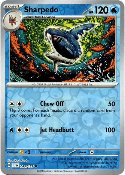 Sharpedo 043/162 (Scarlet & Violet: Temporal Forces) Uncommon - Reverse Holo