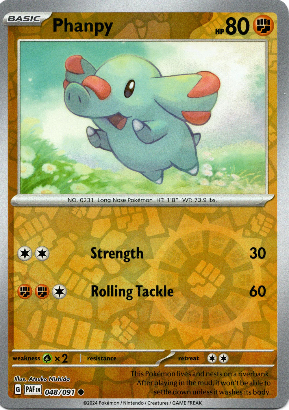 Phanpy 048/091 (Scarlet & Violet: Paldean Fates) Common - Reverse Holo