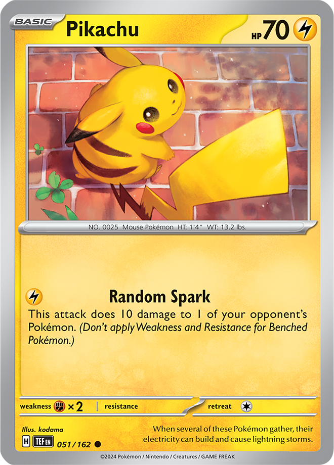 Pikachu 051/162 (Scarlet & Violet: Temporal Forces) Common