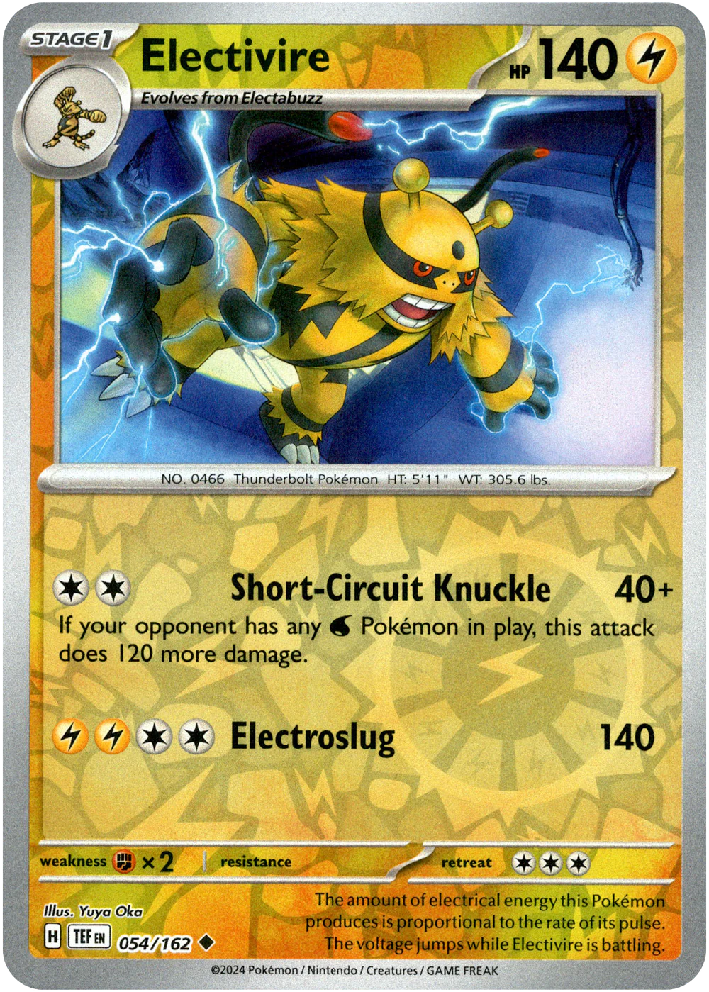 Electivire 054/162 (Scarlet & Violet: Temporal Forces) Uncommon - Reverse Holo