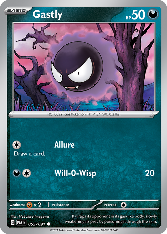 Gastly 055/091 (Scarlet & Violet: Paldean Fates) Common