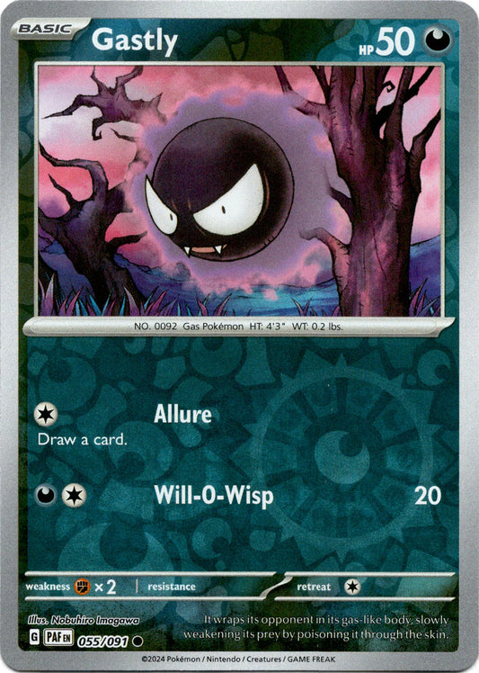 Gastly 055/091 (Scarlet & Violet: Paldean Fates) Common - Reverse Holo