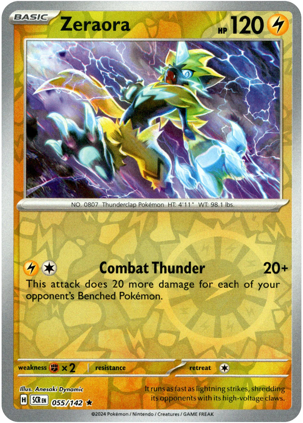 Zeraora - 055/142 (Scarlet & Violet: Stellar Crown) Rare - Reverse Holo