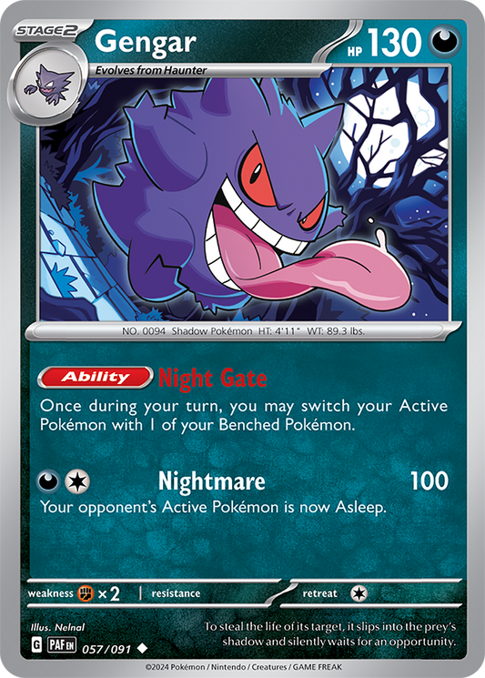 Gengar 057/091 (Scarlet & Violet: Paldean Fates) Uncommon