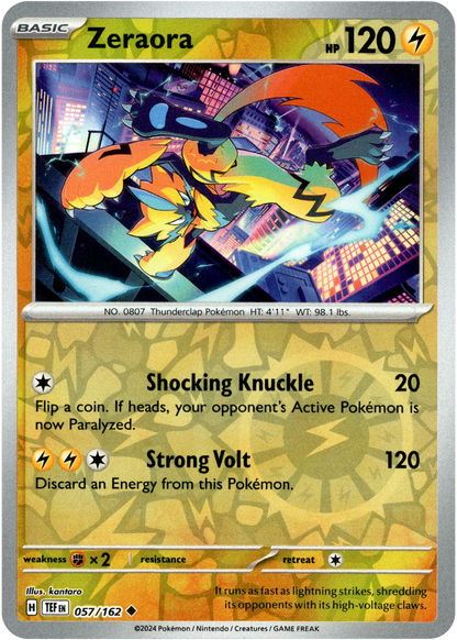 Zeraora 057/162 (Scarlet & Violet: Temporal Forces) Uncommon - Reverse Holo