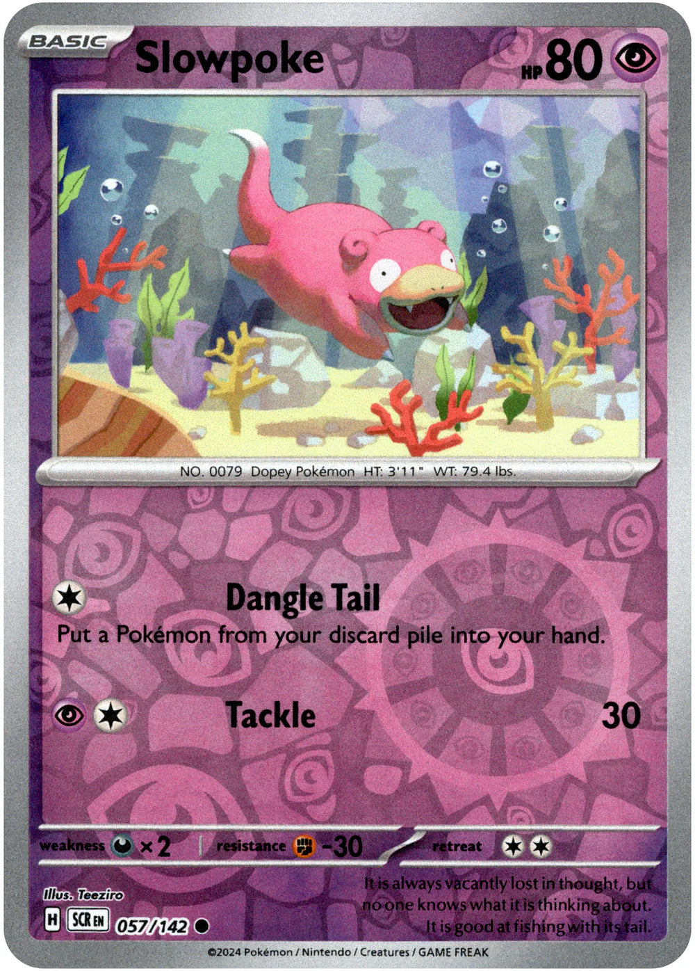 Slowpoke - 057/142 (Scarlet & Violet: Stellar Crown) Common - Reverse Holo