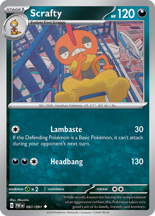 Scrafty 061/091 (Scarlet & Violet: Paldean Fates) Uncommon