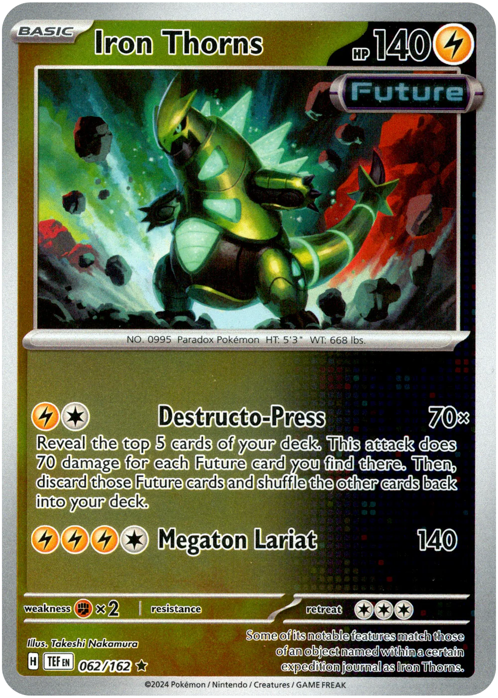 Iron Thorns 062/162 (Scarlet & Violet: Temporal Forces) Rare - Reverse Holo