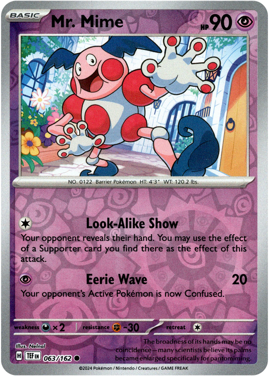 Mr. Mime 063/162 (Scarlet & Violet: Temporal Forces) Common - Reverse Holo