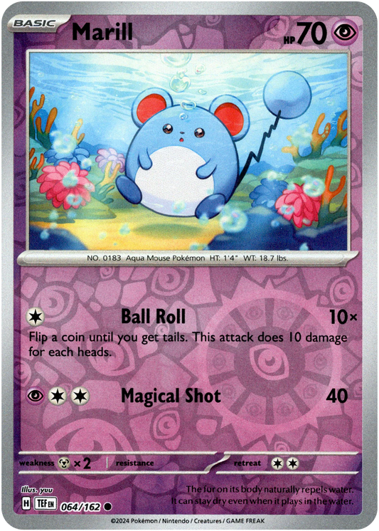 Marill 064/162 (Scarlet & Violet: Temporal Forces) Common - Reverse Holo