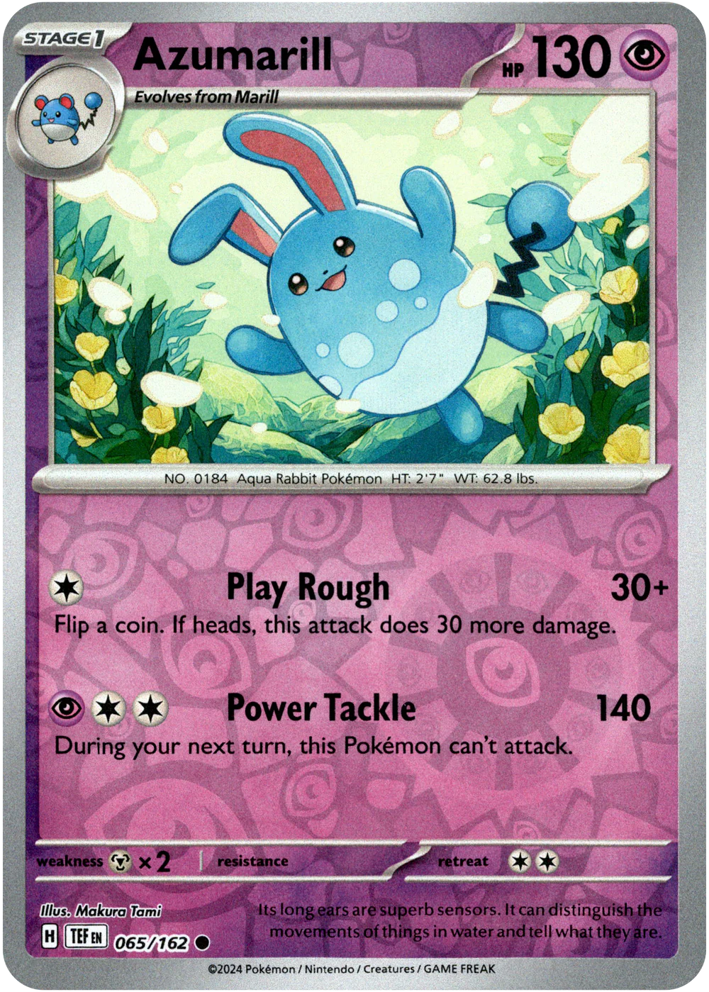 Azumarill 065/162 (Scarlet & Violet: Temporal Forces) Common - Reverse Holo