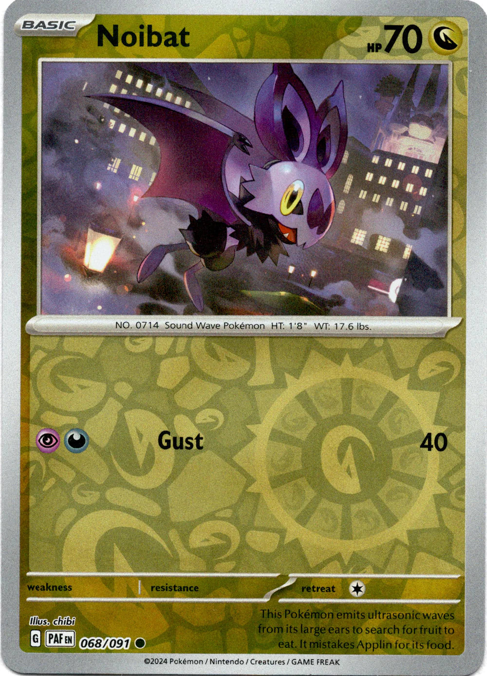 Noibat 068/091 (Scarlet & Violet: Paldean Fates) Common - Reverse Holo