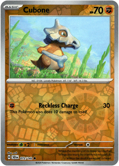 Cubone - 072/142 (Scarlet & Violet: Stellar Crown) Common - Reverse Holo