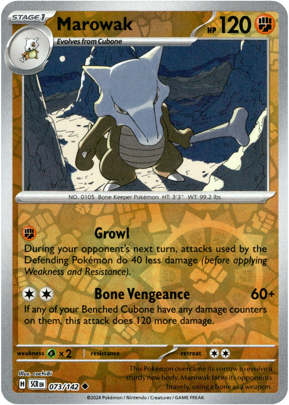 Marowak - 073/142 (Scarlet & Violet: Stellar Crown) Uncommon - Reverse Holo