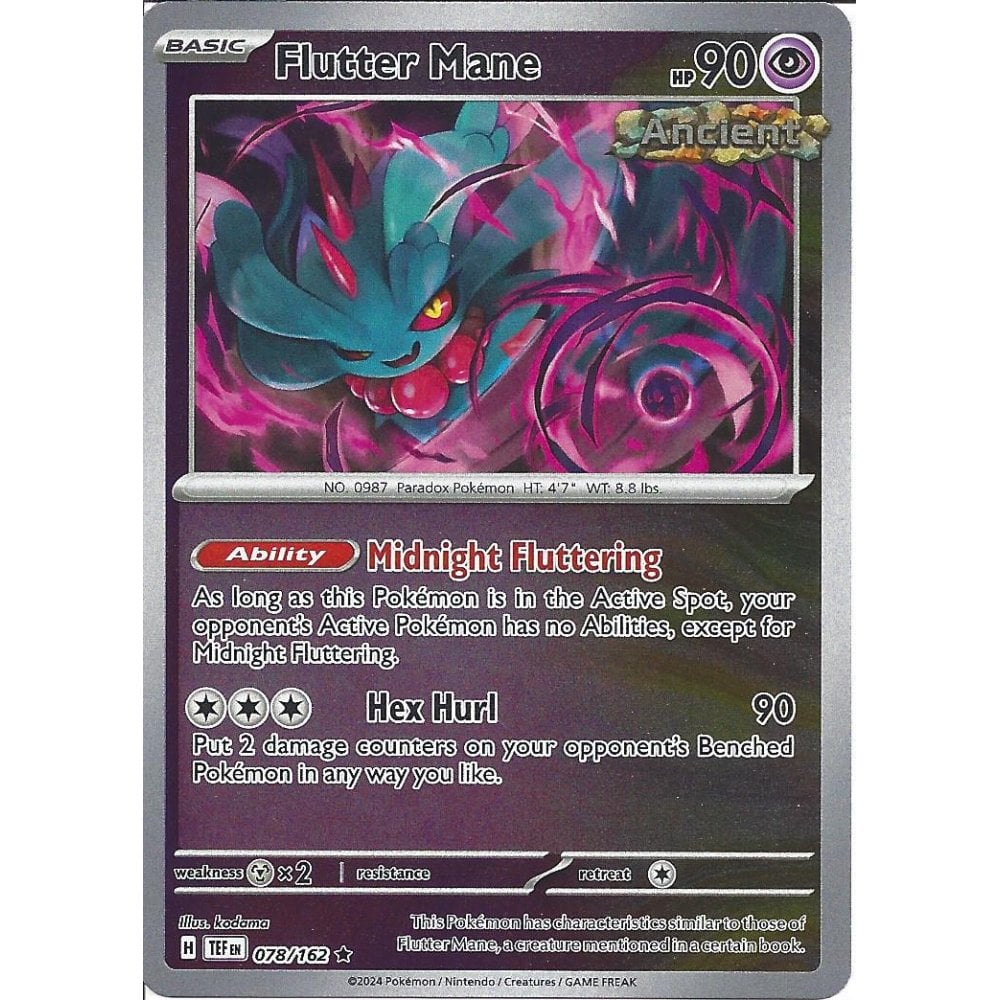 Flutter Mane 078/162 (Scarlet & Violet: Temporal Forces) Rare - Reverse Holo