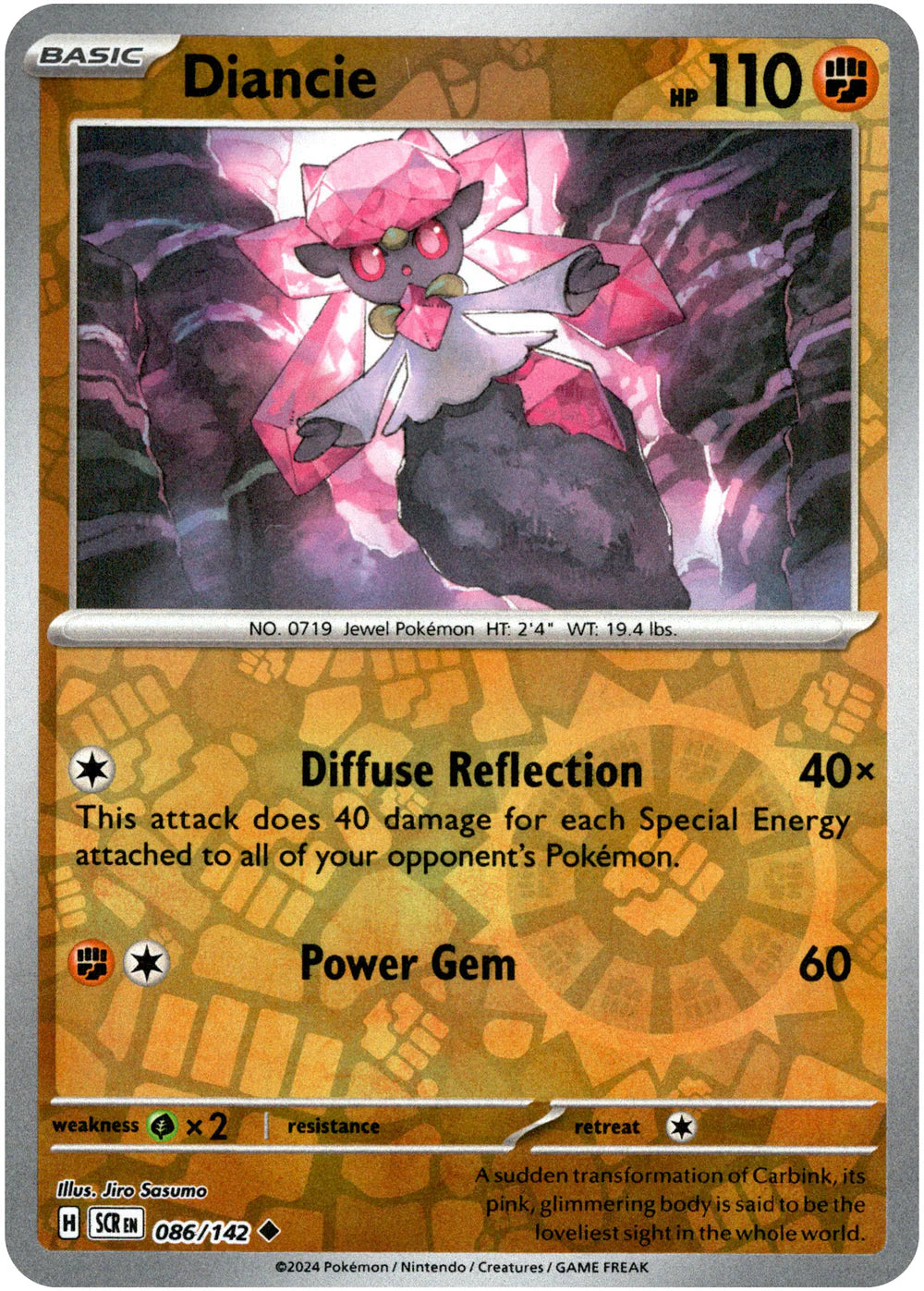 Diancie - 086/142 (Scarlet & Violet: Stellar Crown) Uncommon - Reverse Holo