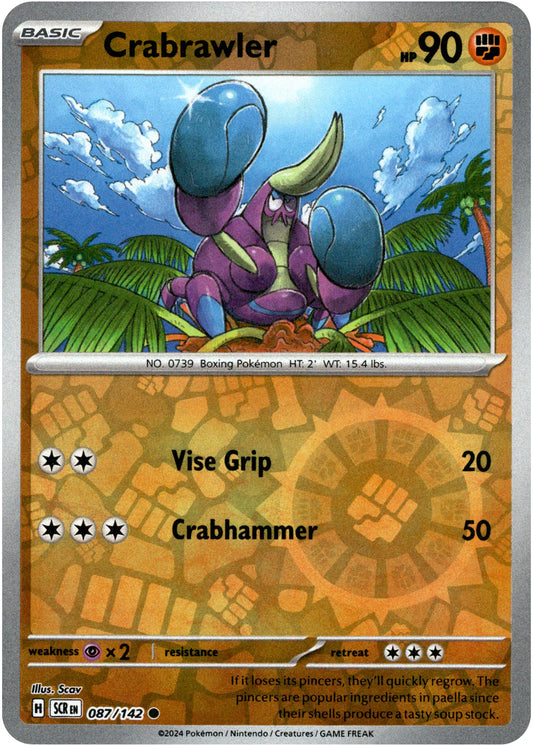 Crabrawler - 087/142 (Scarlet & Violet: Stellar Crown) Common - Reverse Holo