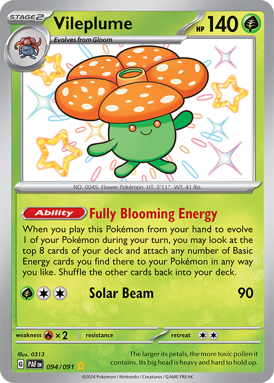 Vileplume 094/091 (Scarlet & Violet: Paldean Fates) Shiny Rare