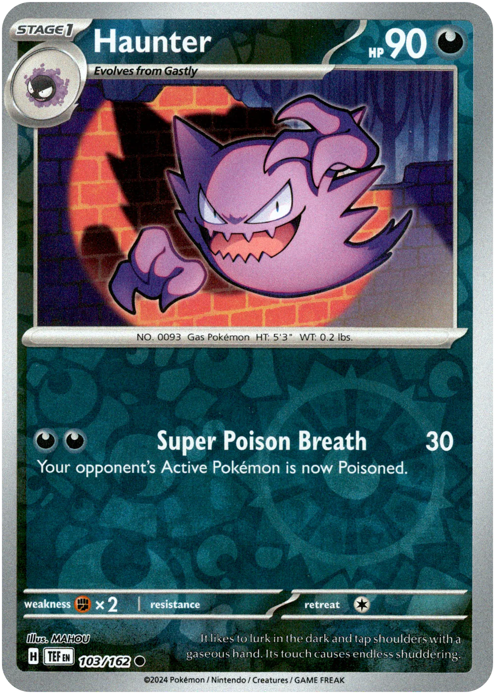 Haunter 103/162 (Scarlet & Violet: Temporal Forces) Common - Reverse Holo