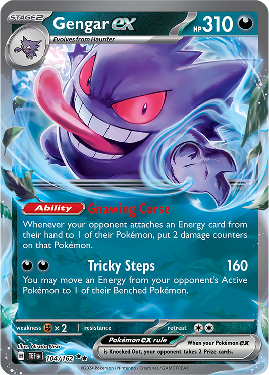 Gengar EX 104/162 (Scarlet & Violet: Temporal Forces) Double Rare Holo