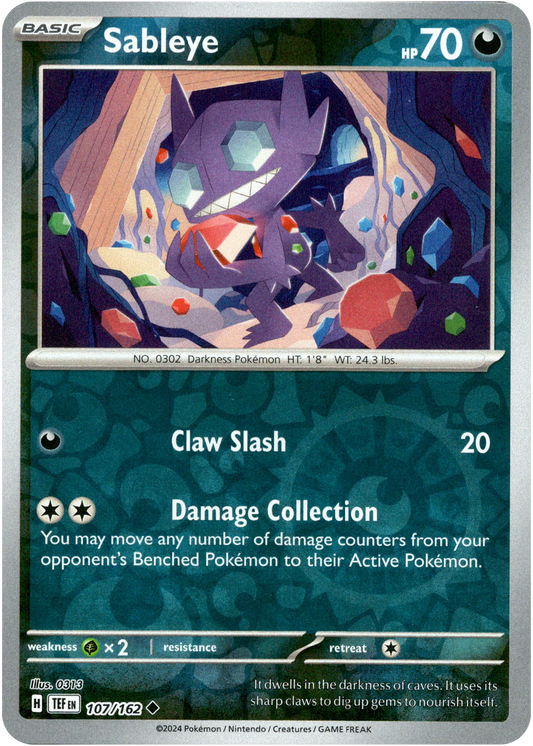 Sableye 107/162 (Scarlet & Violet: Temporal Forces) Uncommon - Reverse Holo