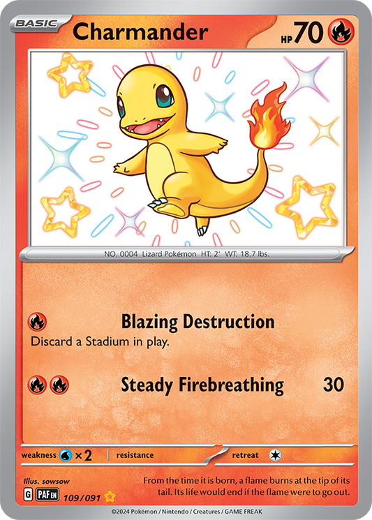 Charmander 109/091 (Scarlet & Violet: Paldean Fates) Shiny Rare