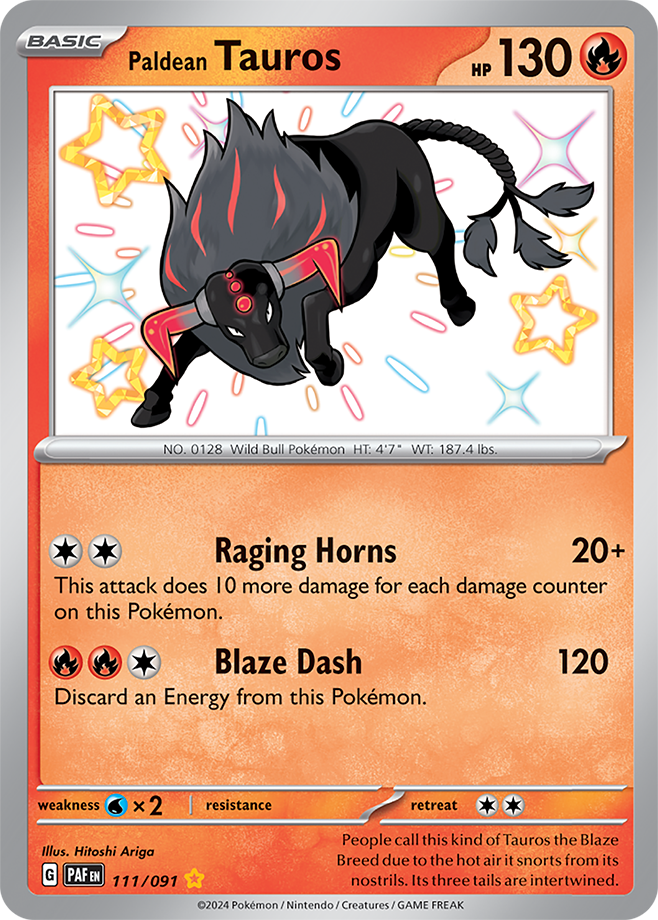 Paldean Tauros 111/091 (Scarlet & Violet: Paldean Fates) Shiny Rare