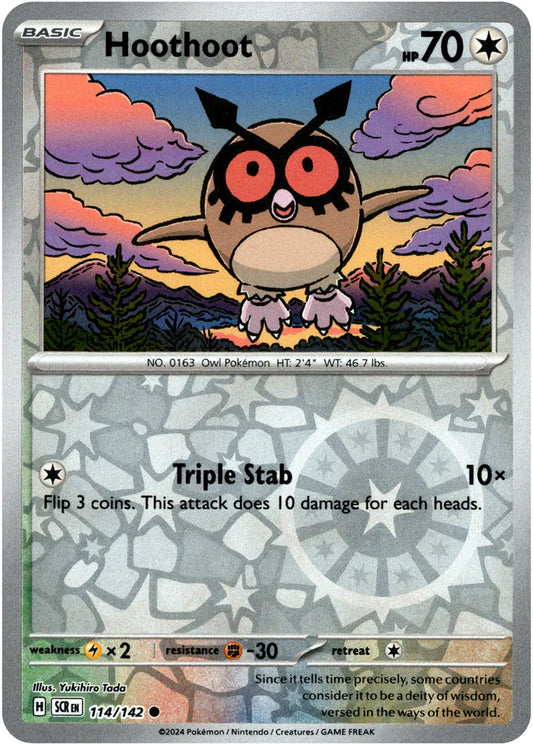 Hoothoot - 114/142 (Scarlet & Violet: Stellar Crown) Common - Reverse Holo